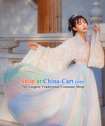Chinese Ancient Palace Lady Hanfu Han Dynasty Imperial Concubine Queen Embroidered Historical Costumes