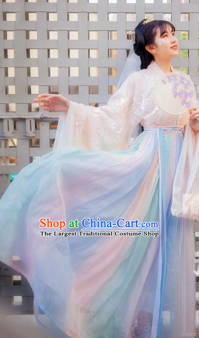 Chinese Ancient Palace Lady Hanfu Han Dynasty Imperial Concubine Queen Embroidered Historical Costumes