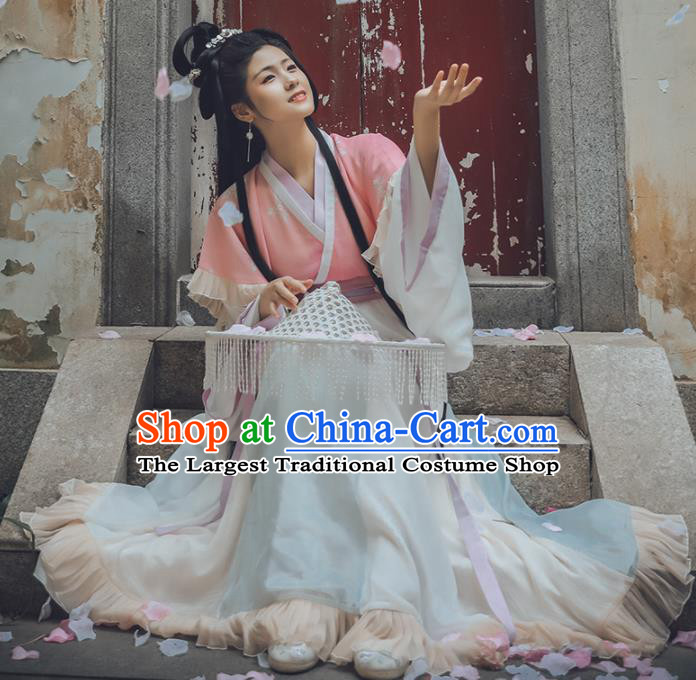 Chinese Ancient Palace Lady Hanfu Han Dynasty Imperial Concubine Queen Embroidered Historical Costumes