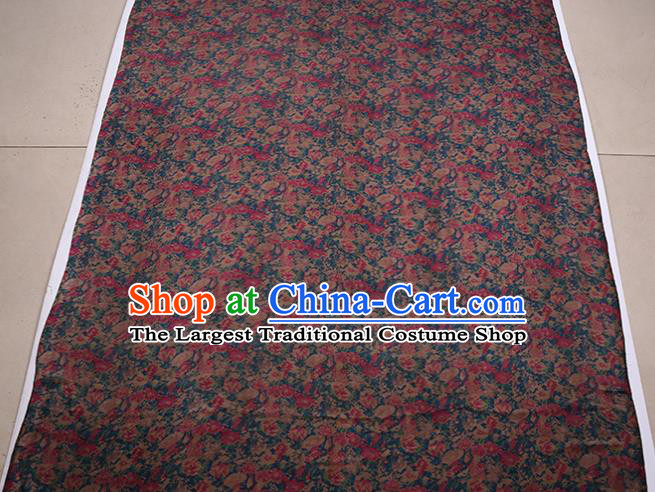 Traditional Chinese Blue Gambiered Guangdong Gauze Satin Plain Classical Pattern Cheongsam Silk Drapery