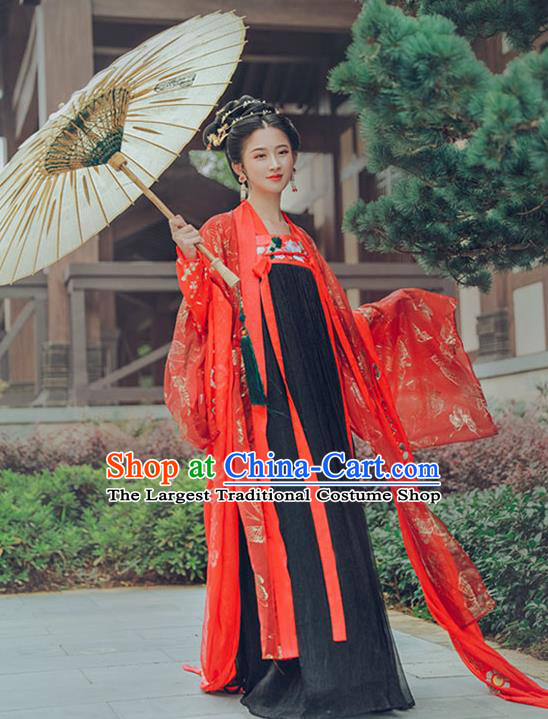 Chinese Ancient Palace Lady Hanfu Han Dynasty Imperial Concubine Queen Embroidered Historical Costumes