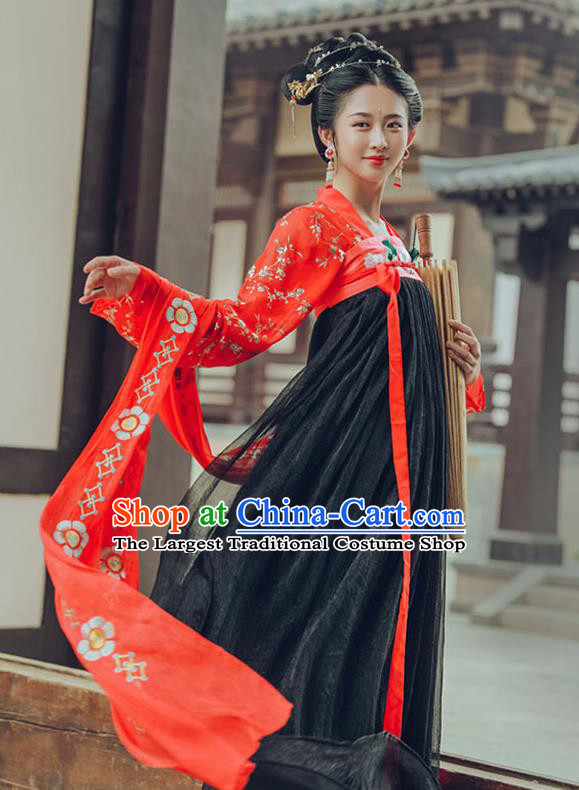 Chinese Ancient Palace Lady Hanfu Han Dynasty Imperial Concubine Queen Embroidered Historical Costumes