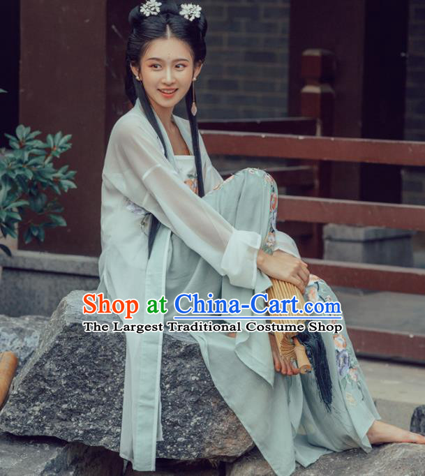 Chinese Ancient Palace Lady Hanfu Han Dynasty Imperial Concubine Queen Embroidered Historical Costumes