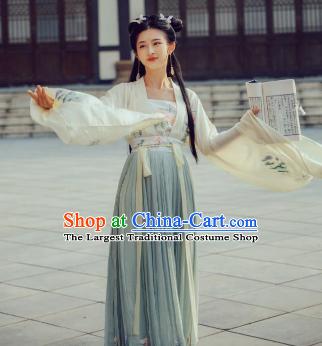 Chinese Ancient Palace Lady Hanfu Han Dynasty Imperial Concubine Queen Embroidered Historical Costumes