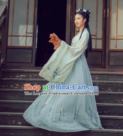 Chinese Ancient Palace Lady Hanfu Han Dynasty Imperial Concubine Queen Embroidered Historical Costumes