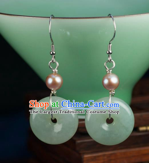 Chinese Traditional Jewelry Accessories Ancient Hanfu Jade Earrings for Women