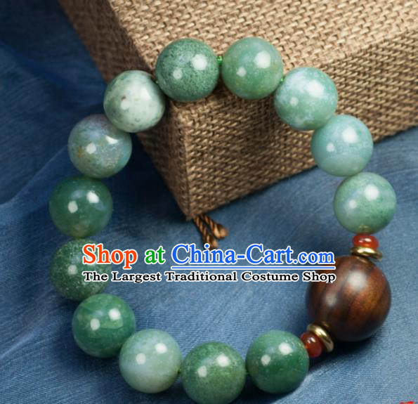 Chinese Traditional Accessories Ancient Handmade Agate Rosewood Bracelet for Women