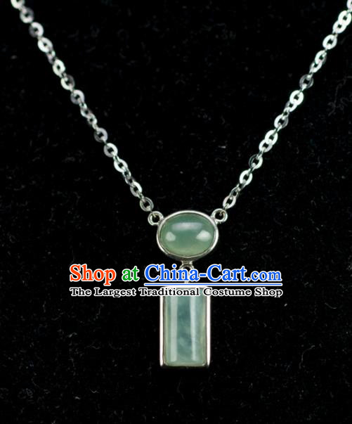Chinese Traditional Jewelry Accessories Jade Pendant Ancient Handmade Jadeite Necklace