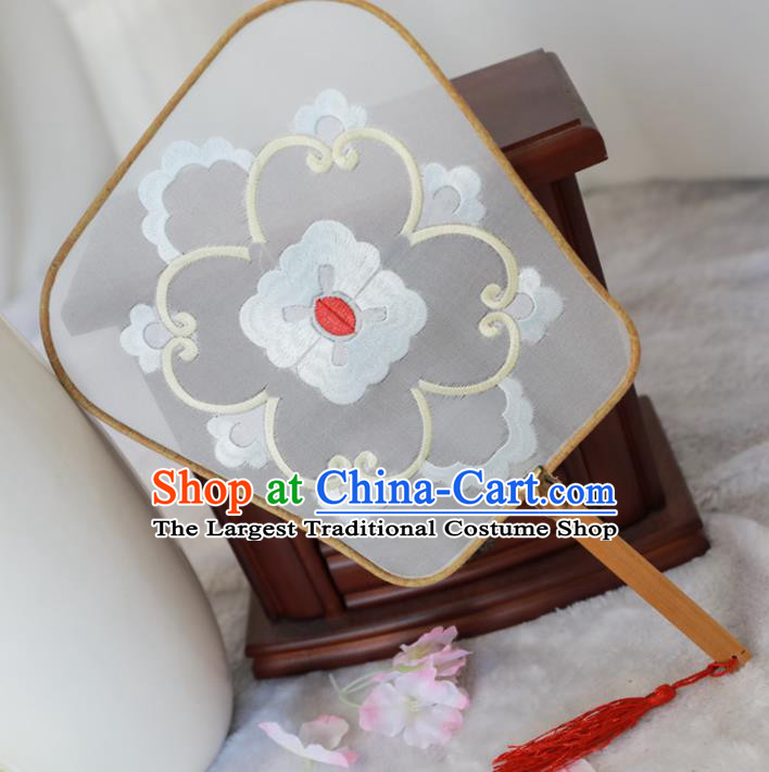Chinese Traditional Hanfu Palace Fans Ancient Handmade Embroidered Fans for Women