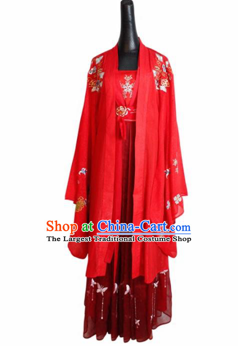 Chinese Ancient Palace Lady Hanfu Han Dynasty Imperial Concubine Queen Embroidered Historical Costumes