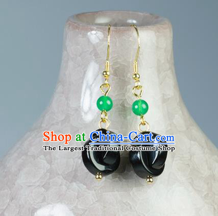 Chinese Traditional Jewelry Accessories Ancient Hanfu Black Earrings for Women