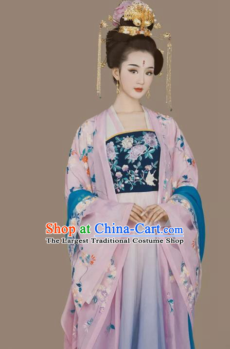 Chinese Ancient Palace Lady Hanfu Han Dynasty Imperial Concubine Queen Embroidered Historical Costumes