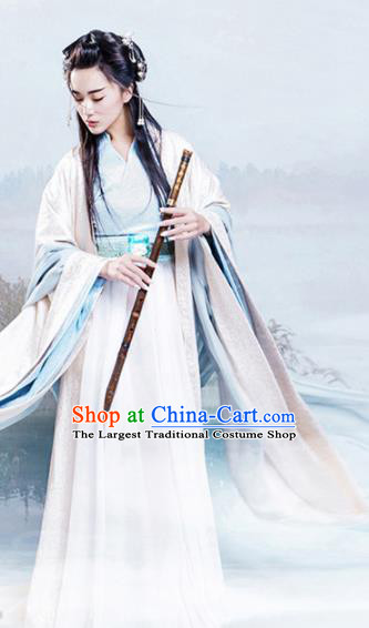 Chinese Ancient Traditional Han Dynasty Princess Swordswoman Embroidered Costumes for Women