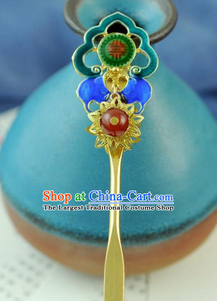 Chinese Traditional Palace Cloisonne Hair Clip Hair Accessories Ancient Classical Hairpins for Women