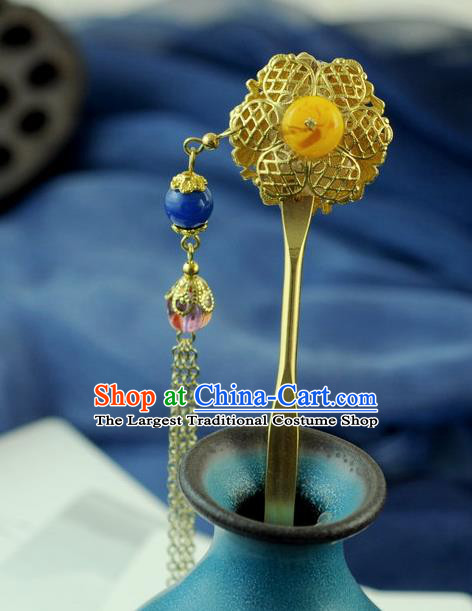 Chinese Traditional Palace Golden Hair Clip Hair Accessories Ancient Classical Hairpins for Women