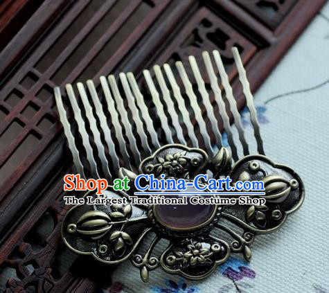 Chinese Traditional Black Hair Comb Hair Accessories Ancient Palace Classical Hairpins for Women