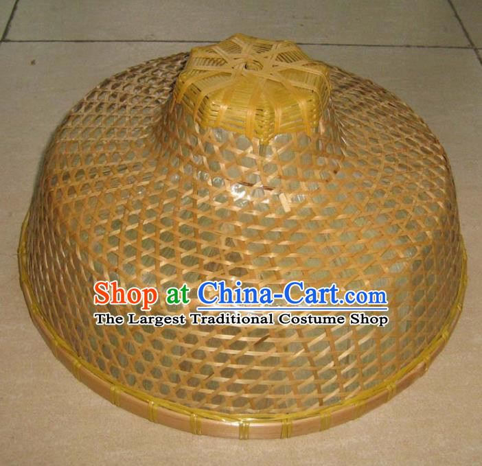 Chinese Traditional Straw Hat Handmade Craft Asian Fishing Bamboo Hat