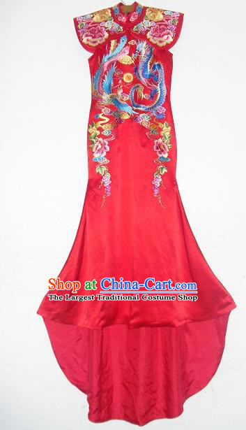 Chinese Traditional Wedding Dresses Ancient Bride Embroidered Costumes Xiuhe Suit for Women