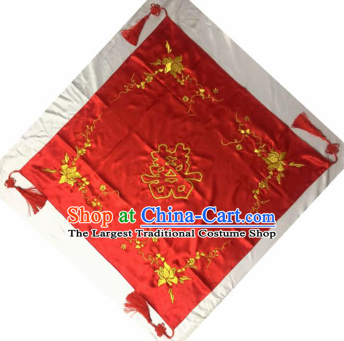 Chinese Traditional Wedding Supplies Red Veil Bride Headdress Red Curtain Ancient Costumes