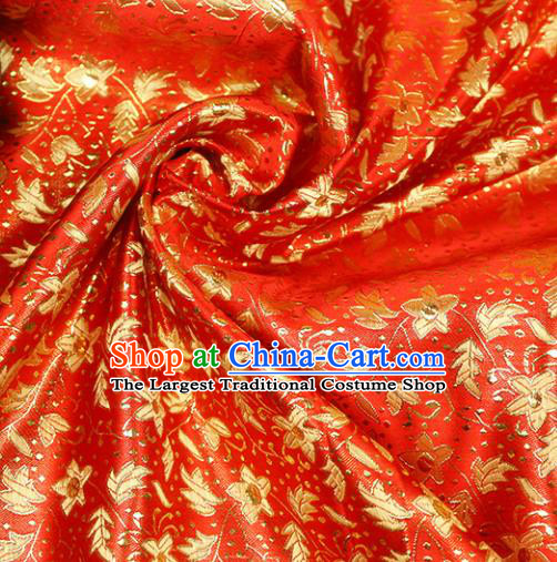 Chinese Traditional Red Brocade Tang Suit Silk Fabric Material Classical Pattern Design Satin Drapery