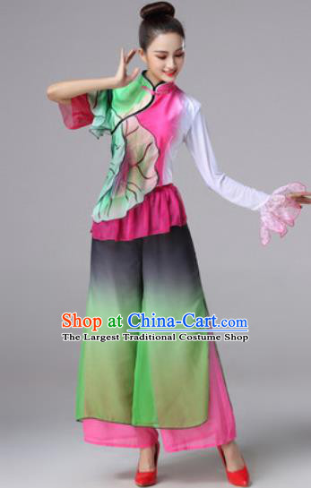 Traditional Chinese Classical Folk Dance Clothing Stage Performance Fan Dance Costumes for Women