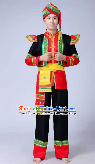 Chinese Traditional Folk Dance Costumes Yi Nationality Dance Clothing for Men