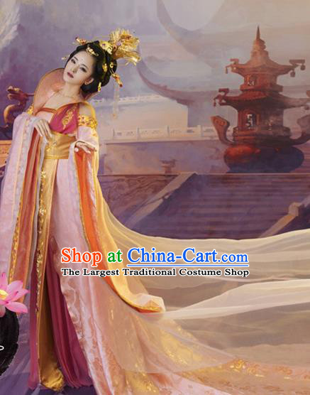 Chinese Ancient Palace Lady Hanfu Han Dynasty Imperial Concubine Queen Embroidered Historical Costumes
