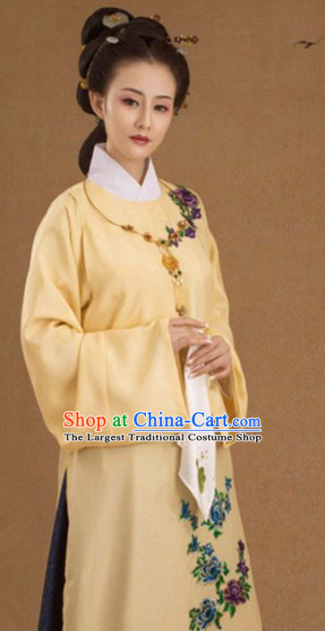 Chinese Ancient Ming Dynasty Contessa Embroidered Costumes and Headpiece Complete Set for Women