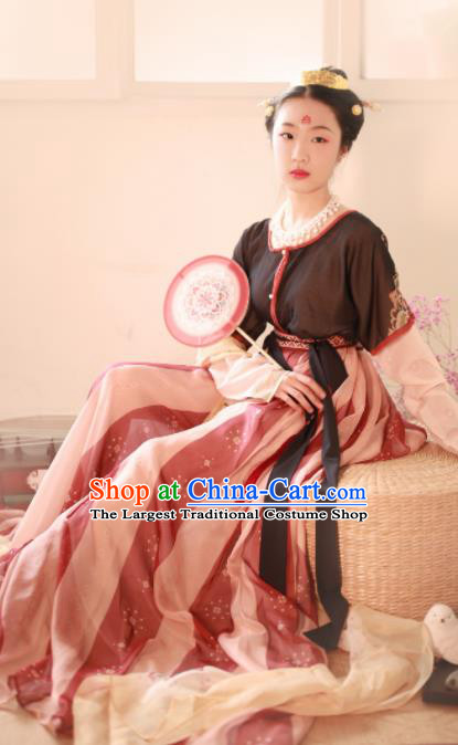 Chinese Ancient Palace Lady Hanfu Han Dynasty Imperial Concubine Queen Embroidered Historical Costumes