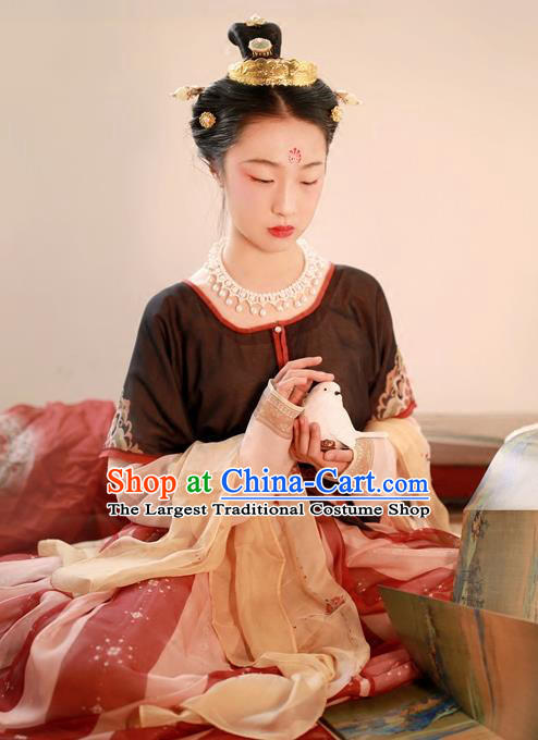 Chinese Ancient Palace Lady Hanfu Han Dynasty Imperial Concubine Queen Embroidered Historical Costumes