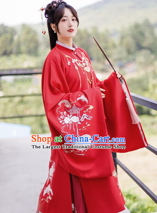 Chinese Ancient Palace Lady Hanfu Ming Dynasty Imperial Concubine Queen Embroidered Historical Costumes