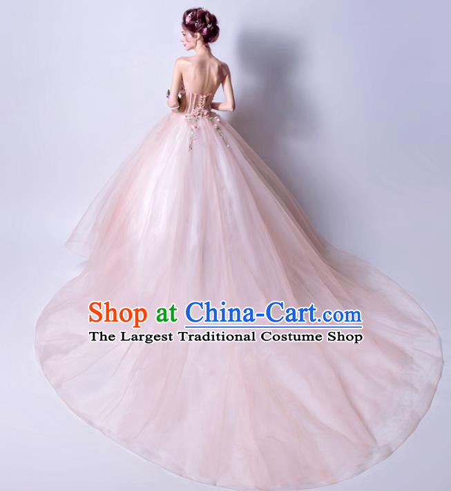 Top Grade Purple Veil Evening Dress Compere Costume Handmade Catwalks Angel Full Dress for Women