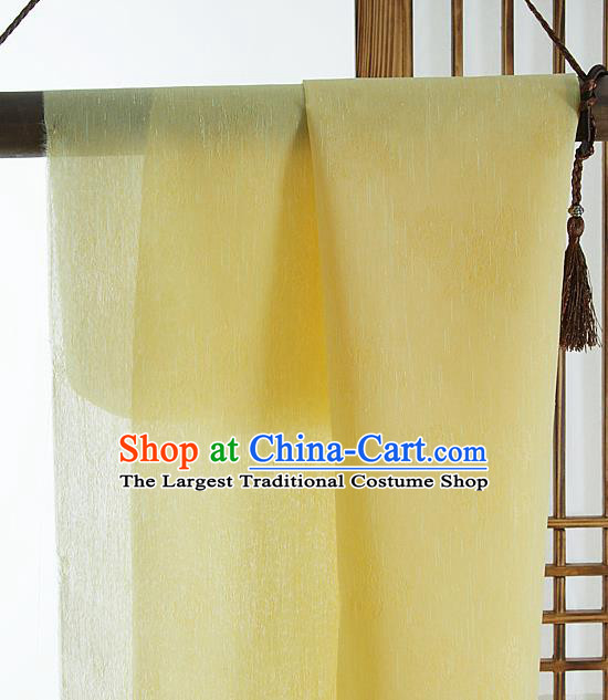 Asian Korean Traditional Yellow Tough Silk Fabric Hanbok Silk Material