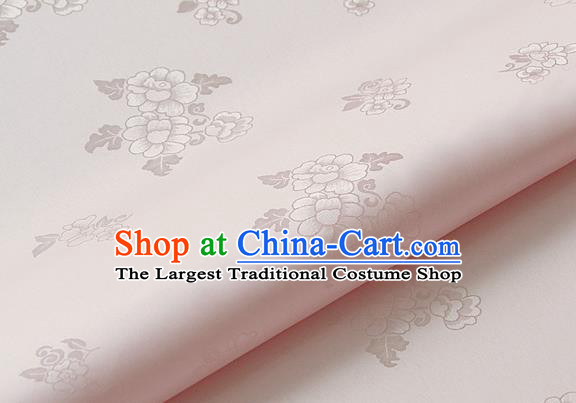 Asian Traditional Palace Drapery Korean Hanbok Royal Pattern Pink Brocade Satin Fabric