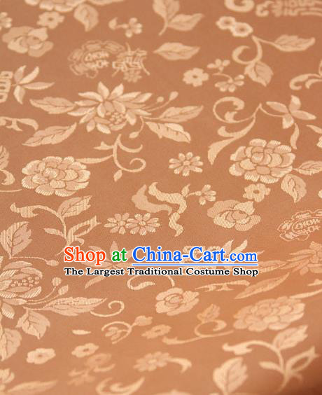 Asian Traditional Palace Drapery Korean Hanbok Royal Chrysanthemum Pattern Champagne Brocade Satin Fabric