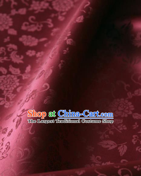 Asian Chinese Traditional Palace Drapery Chinese Royal Pattern Amaranth Brocade Satin Fabric Tang Suit Silk Fabric Material