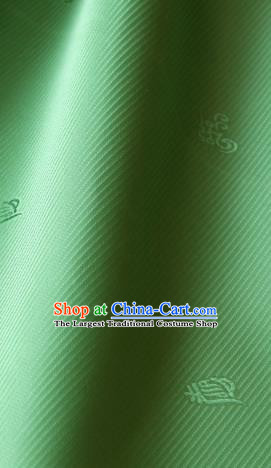 Asian Korean Traditional Palace Drapery Royal Pattern Green Brocade Satin Fabric Silk Fabric Material