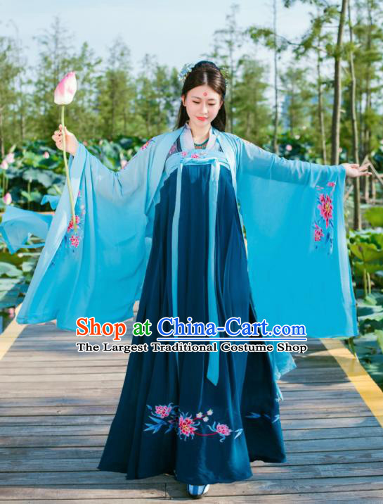 Chinese Ancient Tang Dynasty Palace Princess Hanfu Dress Traditional Royal Lady Historical Costumes