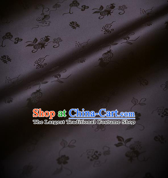 Traditional Asian Black Brocade Classical Cucurbit Pattern Drapery Korean Hanbok Palace Satin Silk Fabric