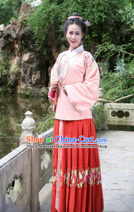 Traditional Chinese Ming Dynasty Historical Costumes Ancient Countess Hanfu Dress for Women
