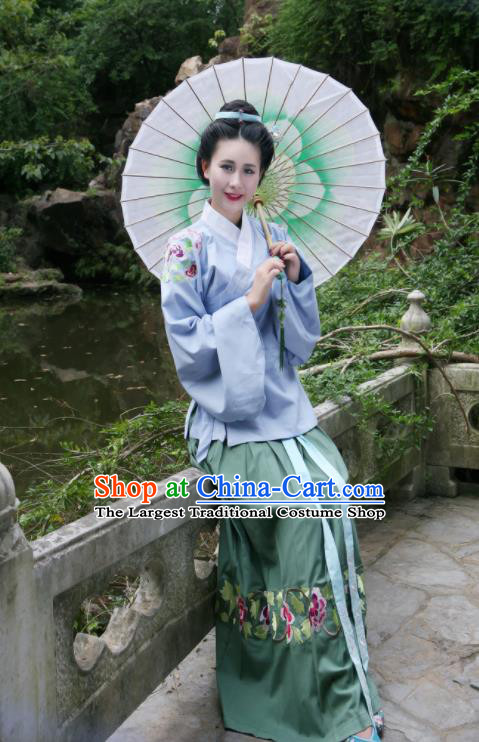 Traditional Chinese Ming Dynasty Nobility Lady Historical Costumes Ancient Countess Embroidered Hanfu Dress for Women