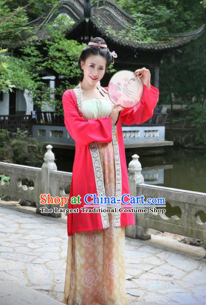 Chinese Ancient Tang Dynasty Palace Princess Hanfu Dress Traditional Royal Lady Historical Costumes