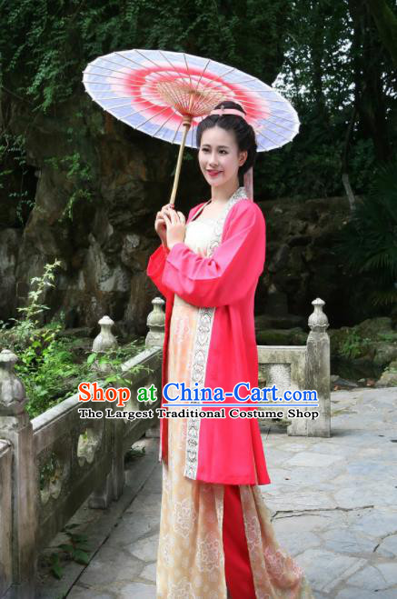 Chinese Ancient Tang Dynasty Palace Princess Hanfu Dress Traditional Royal Lady Historical Costumes