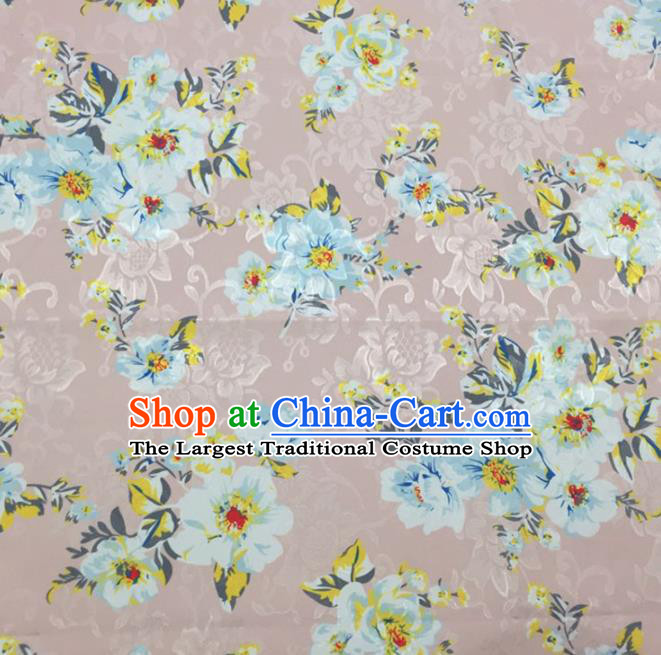 Chinese Traditional Apparel Fabric Pink Brocade Classical Pattern Design Silk Material Satin Drapery