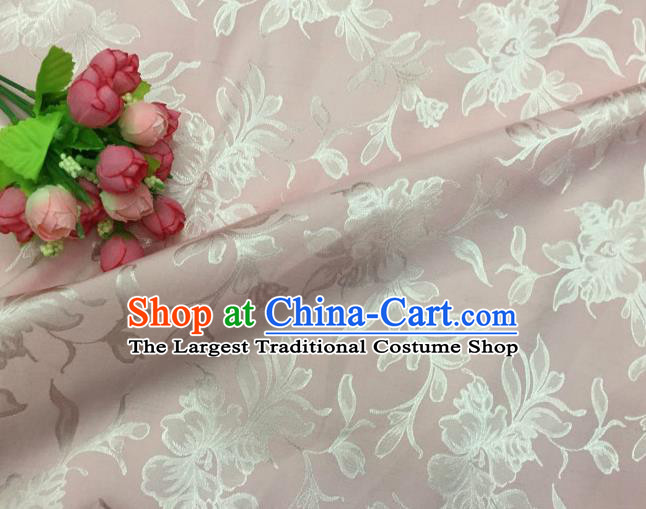 Chinese Traditional Apparel Fabric Pink Qipao Brocade Classical Pattern Design Silk Material Satin Drapery