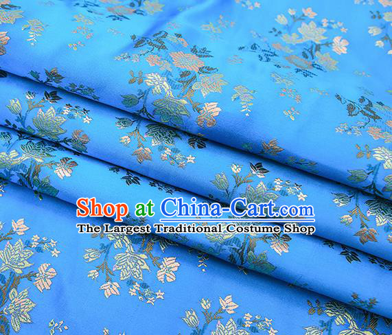 Traditional Chinese Light Blue Brocade Fabric Tang Suit Classical Pattern Design Satin Material Drapery