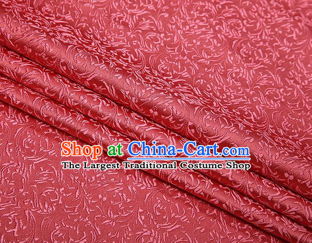 Top Grade Chinese Traditional Watermelon Red Brocade Fabric Tang Suit Satin Material Classical Pattern Design Drapery