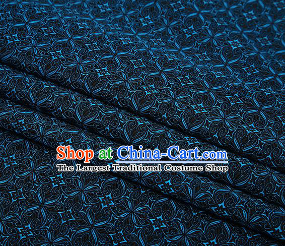 Top Grade Chinese Traditional Navy Brocade Fabric Tang Suit Satin Material Classical Pattern Design Drapery