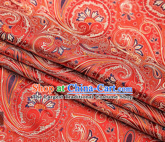 Chinese Traditional Tang Suit Red Brocade Fabric Classical Pattern Design Material Satin Drapery