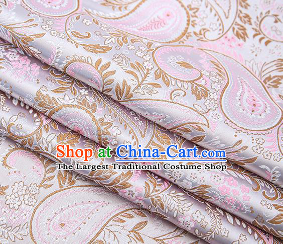 Traditional Chinese Tang Suit Lilac Brocade Fabric Classical Loquat Flowers Pattern Design Material Satin Drapery